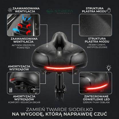 Anty-uciskowe siodełko EasyRide™ do jazdy bez bólu i dyskomfortu
