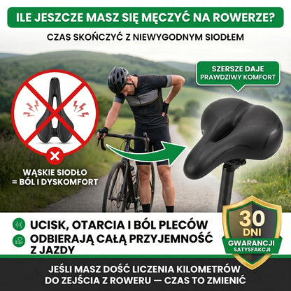 Anty-uciskowe siodełko EasyRide™ do jazdy bez bólu i dyskomfortu